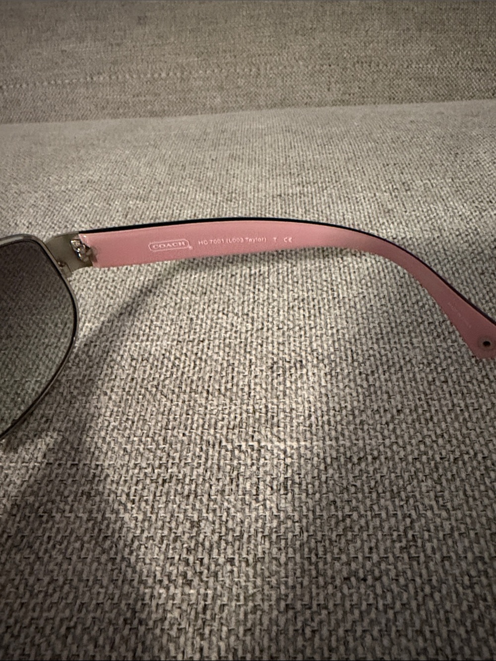 Coach Aviator Sunglasses with Silver Frame and Pink Temples - Picture 4 of 4